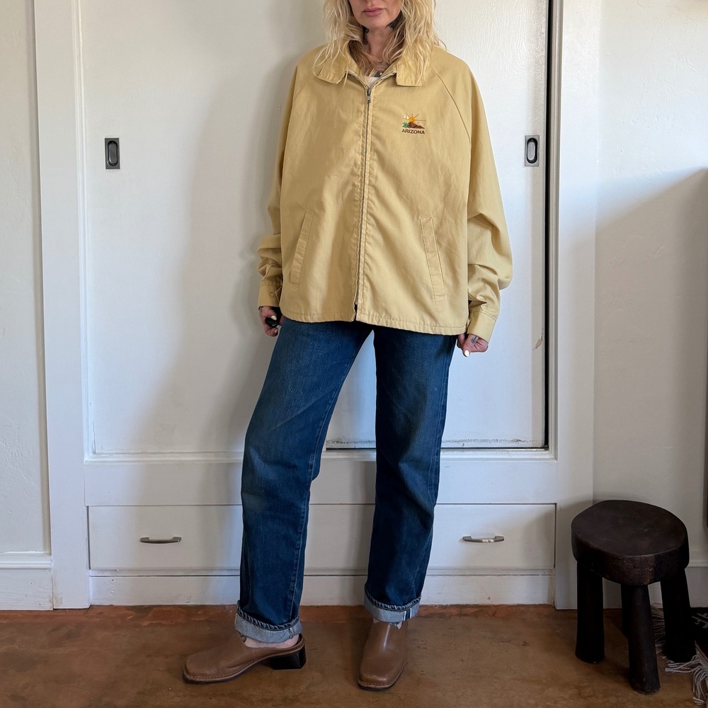 Vintage King Louis Pro Fit Jacket Mens Large Tan with Arizona Desert Embroidery - Picture 4 of 4